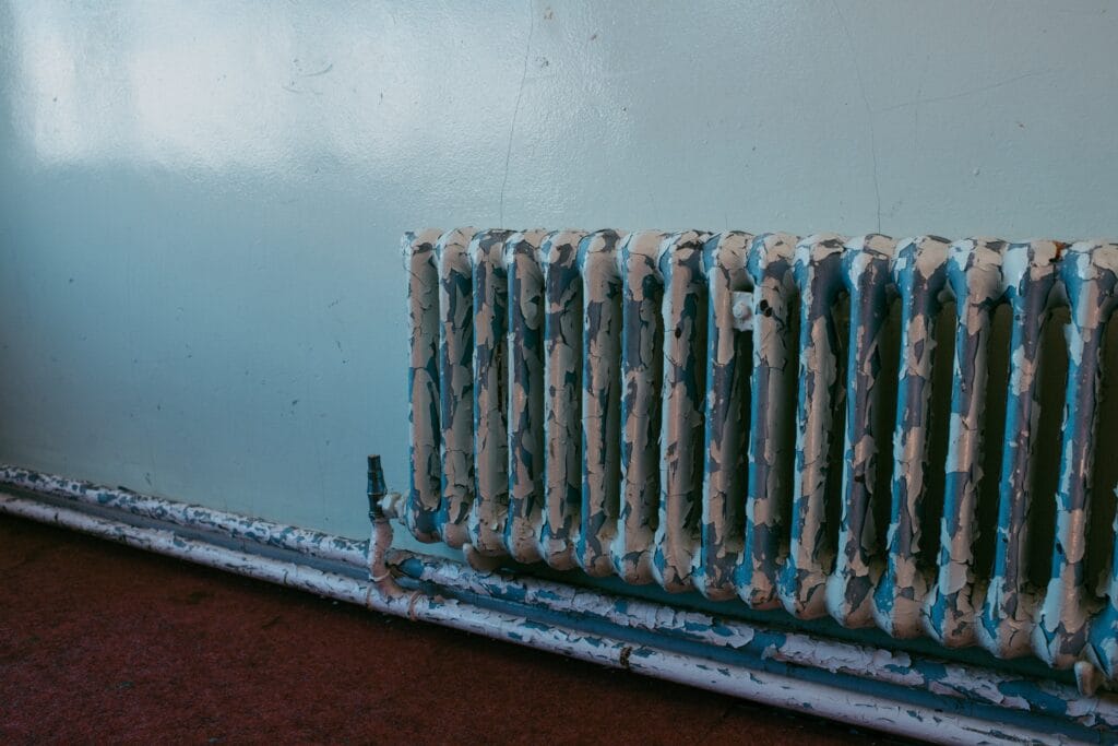 Hot Water Radiator Heated By A Boiler System