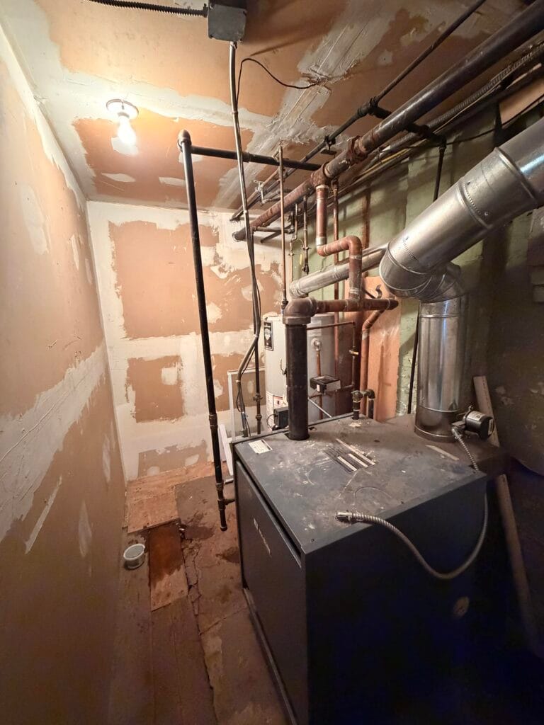 Residential Hot Water Boiler In A Basement